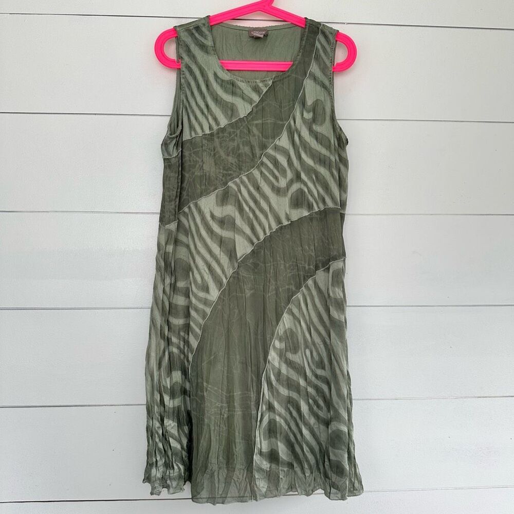 Chico’s Women’s 1 Olive Green Sleeveless Tank Dress